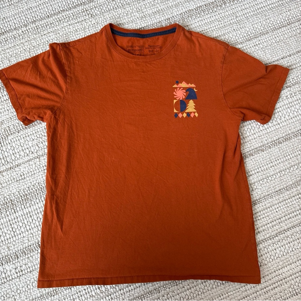 Patagonia T-Shirt Spirited Seasons Short Sleeve Organic Cotton Rust Color Unisex